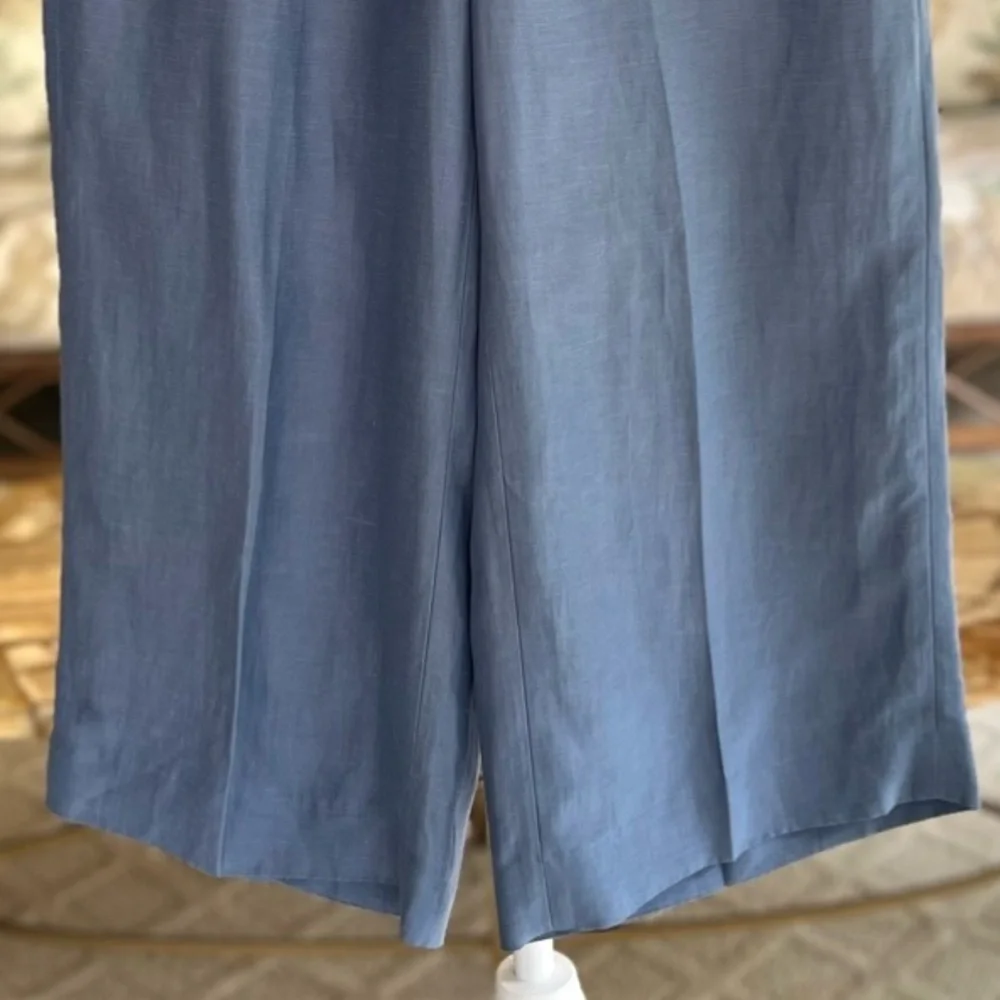 Babaton Aritzia Tahoma Blue Linen Blend Crop Pants Culottes S NWT Quiet Luxury